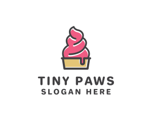 Strawberry Yogurt Dessert logo design