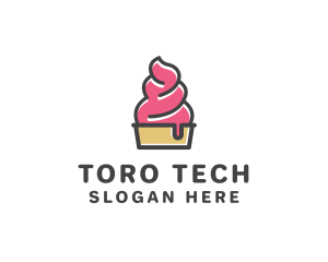 Strawberry Yogurt Dessert logo design