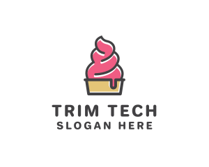 Strawberry Yogurt Dessert logo design