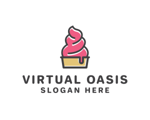 Strawberry Yogurt Dessert logo design