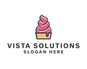 Strawberry Yogurt Dessert logo design