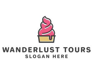 Strawberry Yogurt Dessert logo design