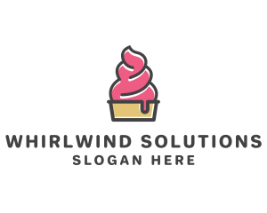 Strawberry Yogurt Dessert logo design