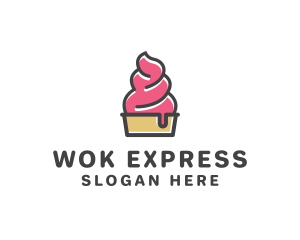 Strawberry Yogurt Dessert logo design