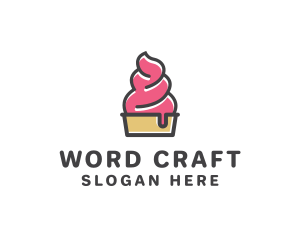 Strawberry Yogurt Dessert logo design