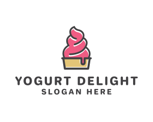 Yogurt - Strawberry Yogurt Dessert logo design