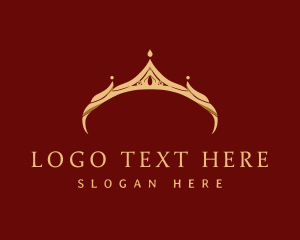 Pageant - Gold Elegant Crown logo design