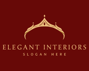 Gold Elegant Crown logo design