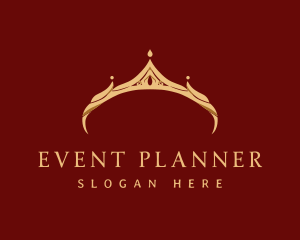 Pageant - Gold Elegant Crown logo design