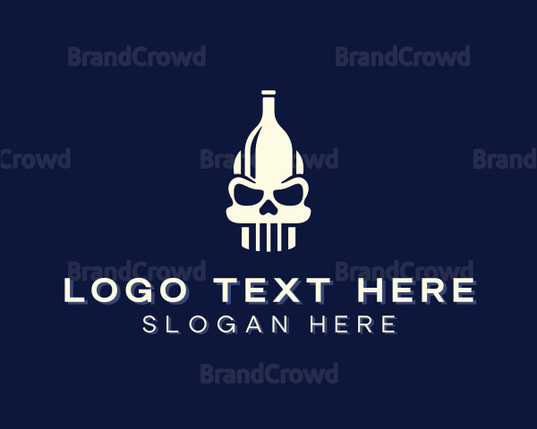 Skull Bone Bottle Logo