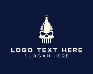 Booze - Skull Bone Bottle logo design