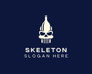Skull Bone Bottle logo design