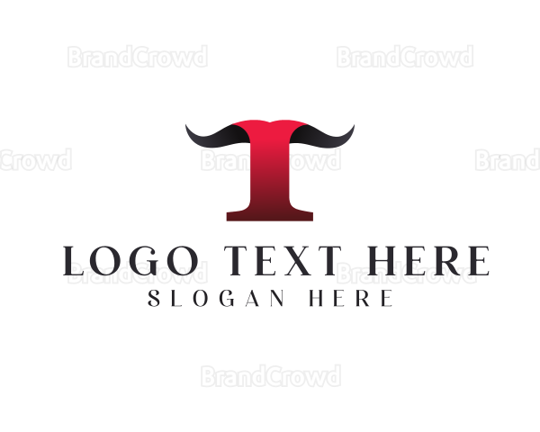 Animal Horn Letter T Logo