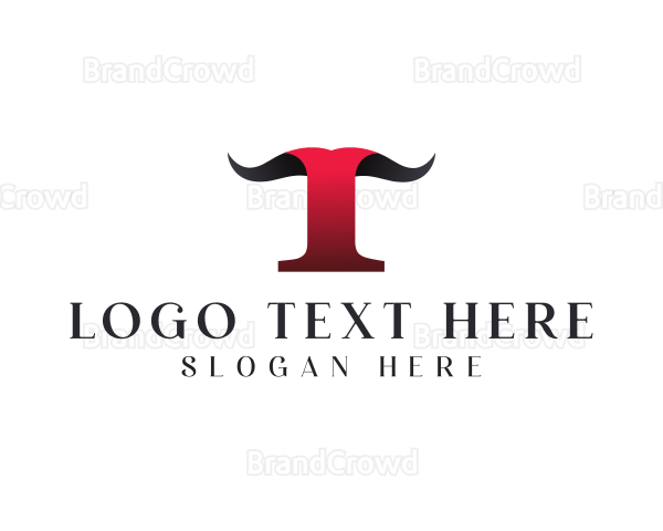 Animal Horn Letter T Logo