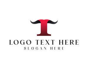 Red And Black - Animal Horn Letter T logo design