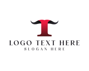 Hispanic - Animal Horn Letter T logo design