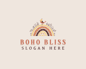 Rainbow Bird Boho logo design