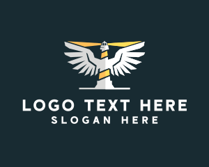 Wings - Sky Beacon Lighthouse logo design