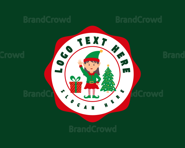 Christmas Elf Girl Logo