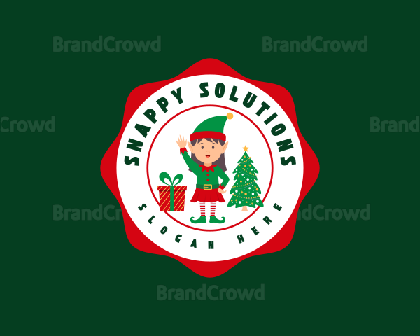 Christmas Elf Girl Logo