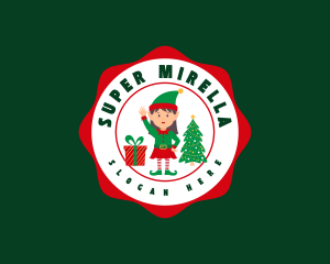 Christmas Elf Girl Logo