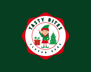 Kiddie - Christmas Elf Girl logo design