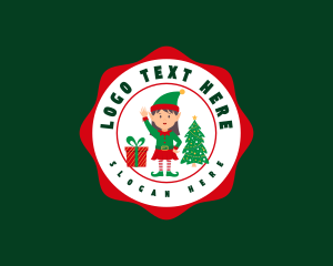 Christmas Elf Girl Logo