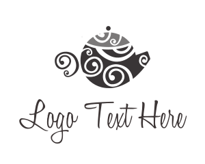 Tea - Spiral Art Teapot logo design