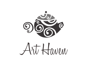 Spiral Art Teapot logo design