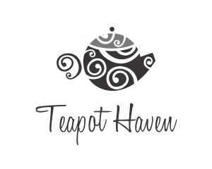 Teapot - Spiral Art Teapot logo design