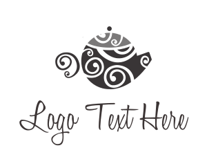 Pot - Spiral Art Teapot logo design