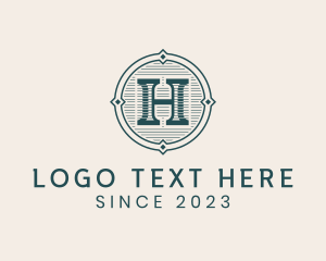 Retro Stylish Business Letter H  logo design