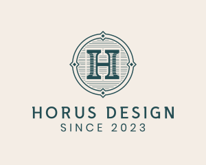 Retro Stylish Business Letter H  logo design