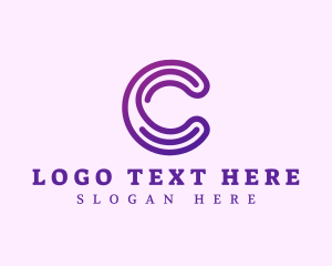 Text - Modern Geometric Letter C logo design