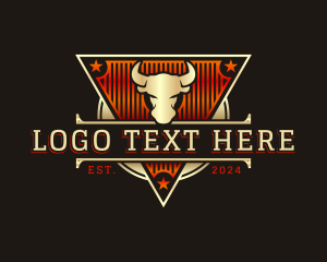 Ox - Wild Bull Cattle logo design