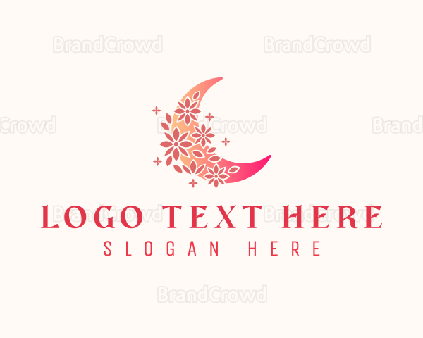 Floral Moon Beauty Logo