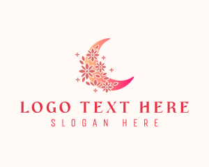 Moon - Floral Moon Beauty logo design