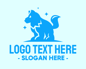 Silhouette - Starry Blue Dog Wolf logo design