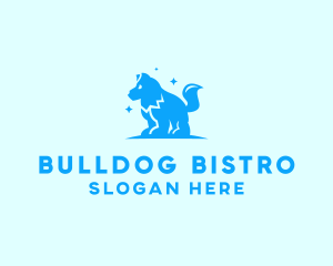 Starry Blue Dog Wolf logo design