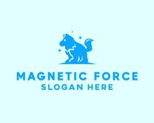 Starry Blue Dog Wolf logo design