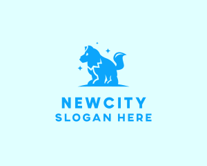 Starry Blue Dog Wolf logo design