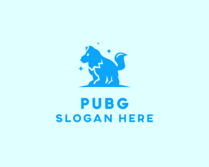 Clean - Starry Blue Dog Wolf logo design