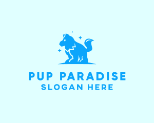 Pup - Starry Blue Dog Wolf logo design