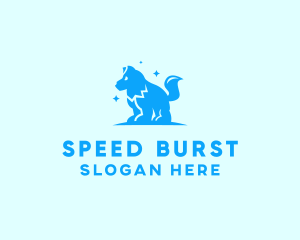 Starry Blue Dog Wolf logo design