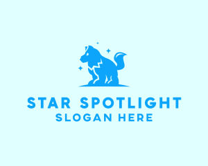 Starry Blue Dog Wolf logo design