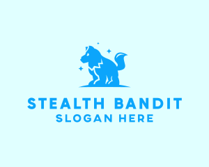 Starry Blue Dog Wolf logo design