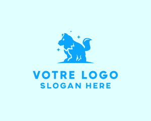 Cleaning - Starry Blue Dog Wolf logo design
