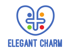 Pendant - Colorful Cross Heart logo design
