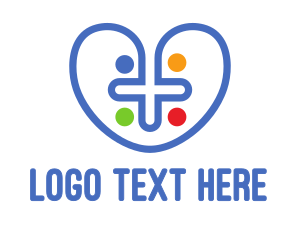 Pendant - Colorful Cross Heart logo design