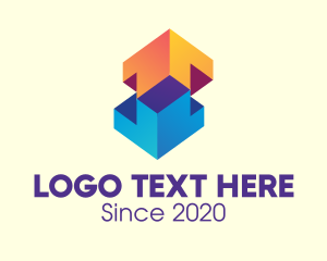 3d - 3D Multicolor Block logo design